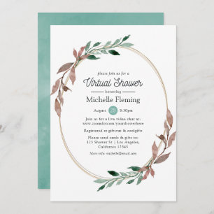 Rustic Greenery Virtual Baby or Bridal Shower Invitation