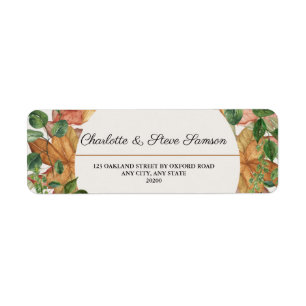 Rustic Greenery Watercolor Wedding Return Address Label