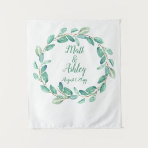 Rustic Greenery Wedding Backdrop Photo Booth Prop Tapestry