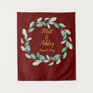 Rustic Greenery Wedding Photo Booth Backdrop Prop Tapestry