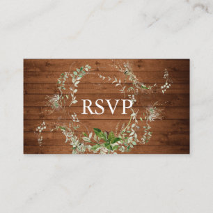Rustic Greenery Wedding RSVP Enclosure Card