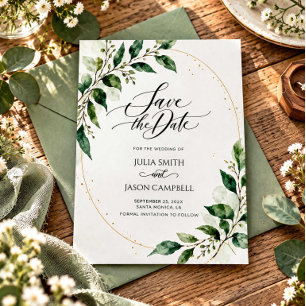 Rustic Greenery Wedding Save the Date