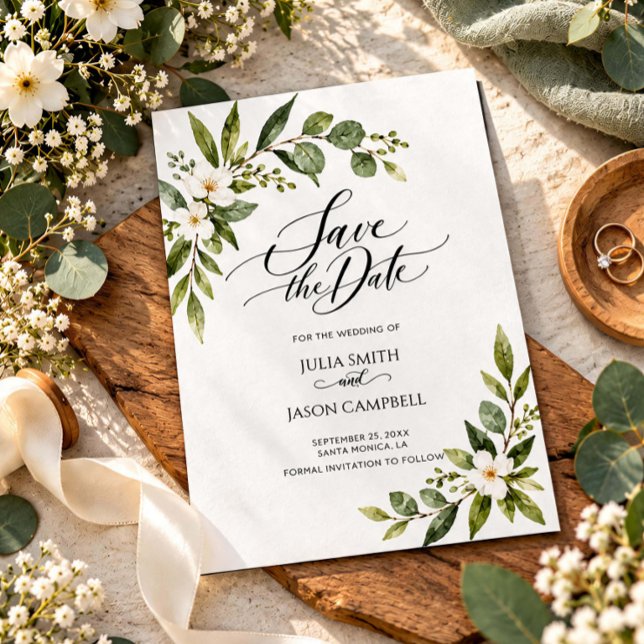 Rustic Greenery Wedding Save the Date (Creator Uploaded)
