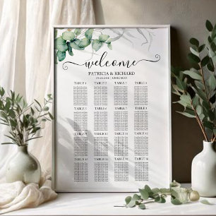Rustic Greenery Wedding Seating Chart