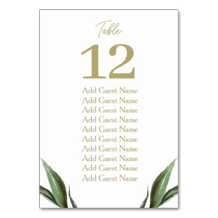 Rustic Greenery Wedding Table Number Seating Chart