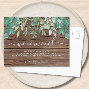  Rustic Greenery We've Moved Announcement Postcard