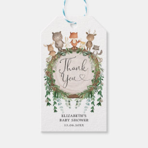 Rustic Greenery Woodland Animals Baby Shower Favou Gift Tags
