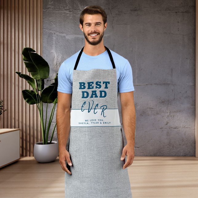 Rustic Grey Best Dad Father`s Day  Apron (Creator Uploaded)