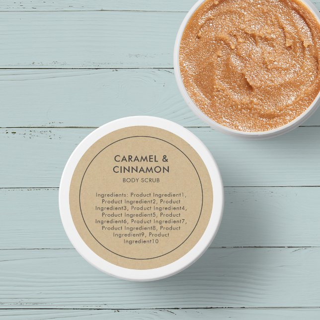 Rustic Grey Border List of Ingredients Kraft Label (Creator Uploaded)