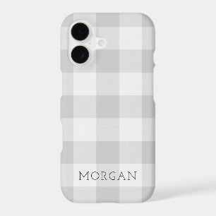 Rustic Grey Buffalo Check Monogram