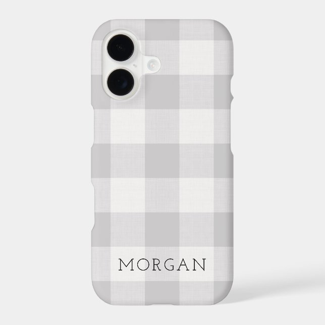 Rustic Grey Buffalo Check Monogram (Back)