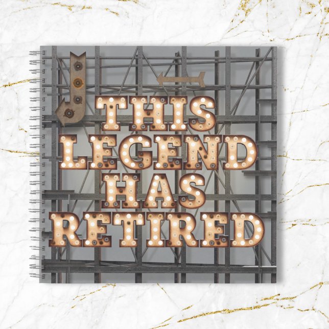 Rustic Grey Gold This Legend Retirement Guest Book (In situ)