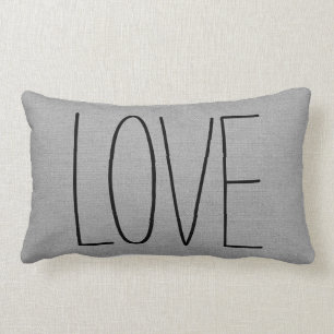 Rustic Grey Love Lumbar Cushion