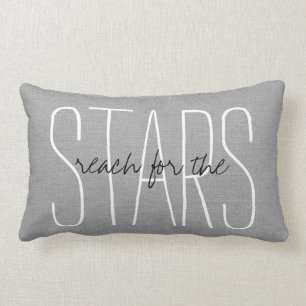 Rustic Grey Reach for the Stars Lumbar Cushion