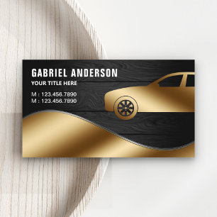 Rustic Grey Wood Gold Luxury Car Hire Chauffeur Business Card