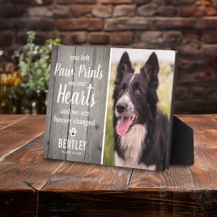 Rustic Grey Wood Pet Memorial   Photo Keepsake Plaque