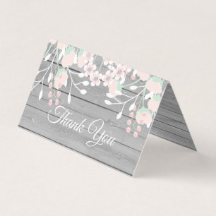 Rustic grey wood photo folded thank you card