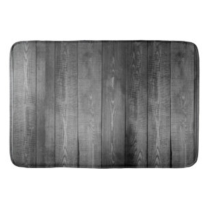 Rustic Grey Wood Planks Bath Mat