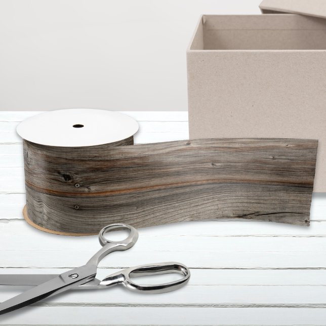 Rustic Grey Wood Tone Satin Ribbon (Creator Uploaded)