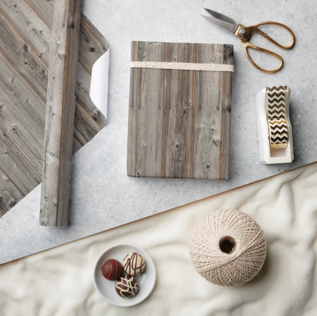 Rustic Grey Wood Tone Wrapping Paper (Crafts)
