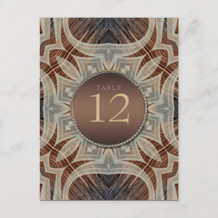 Rustic Grooves Wedding Menu & Table Number Postcard
