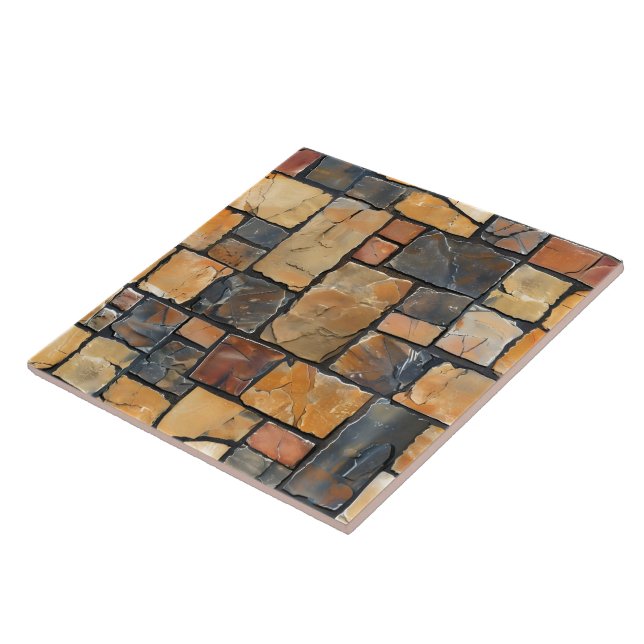 Rustic Grouted Flagstone Tiles Indoors (Side)