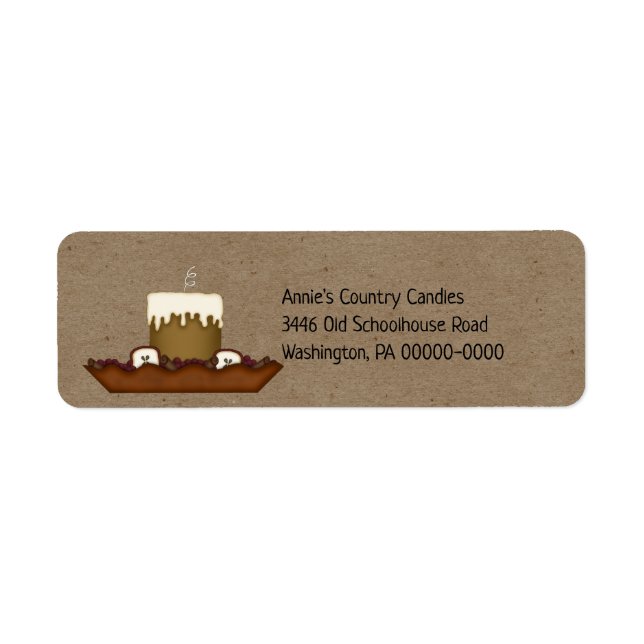 Rustic Grubby Primitive Candle Return Address Label (Front)