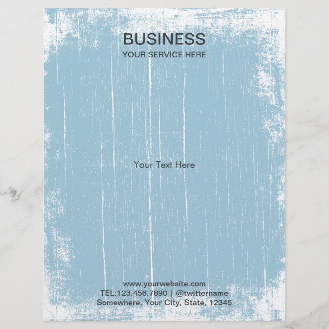 Rustic Grunge Light Blue Brochures (Front)