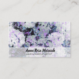 *~* Rustic Grunge Rhododendron Flowers White Business Card