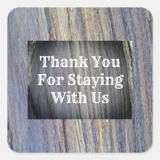 Rustic Guest Thanks Vacation Rental Appreciation Square Sticker (Front)