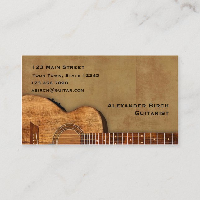 Rustic Guitar Business Card (Front)