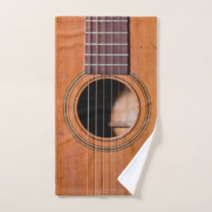 Rustic guitar hand towel