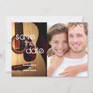 Rustic Guitar Music Theme Country Modern Save Date Save The Date