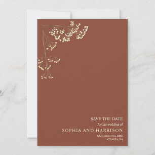 Rustic Gypsophila Terracotta Wedding Save The Dat Date