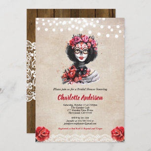 Rustic Halloween bridal shower invitation