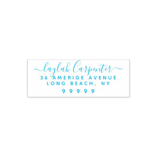 Rustic Hand Drawn Script Full Name Return Address Self-inking Stamp