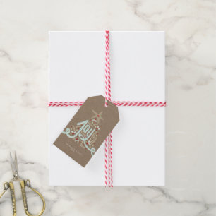 Rustic Hand Lettered Joy Kraft Holiday Gift Tags