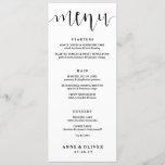 Rustic Hand Lettered Wedding Menu Card<br><div class="desc">Dreamy meets rustic with this simple and elegant wedding menu. Add your own wording into the template below the beautiful script heading. This card is part of our 'Anne & Oliver' range - check the full range out in our store!</div>