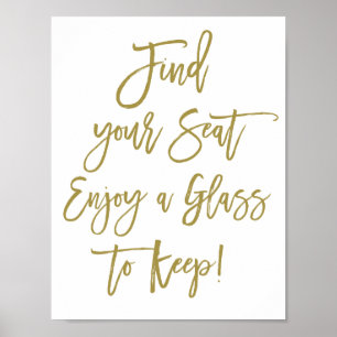 Rustic Hand Lettering Find Your Seat Wedding Sign