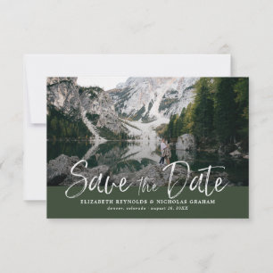 Rustic Hand Lettering Photo Save The Date Response