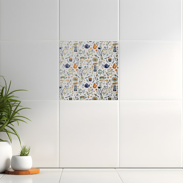 Rustic Hand Painted Country Kitchen    Ceramic Tile (Creator Uploaded)