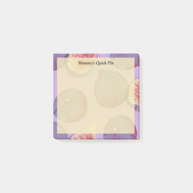 Rustic Hand-Painted Purple Fig Post-it Notes (Front)