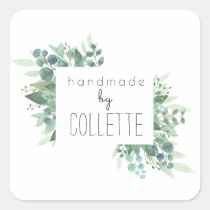 Rustic Handmade By Eucalyptus Border Product Label