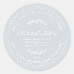 Rustic Handmade Lavender Soap Blue Classic Round Sticker