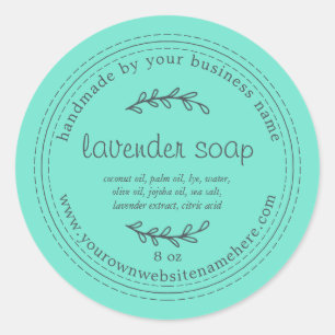 Rustic Handmade Lavender Soap Blue Classic Round Sticker