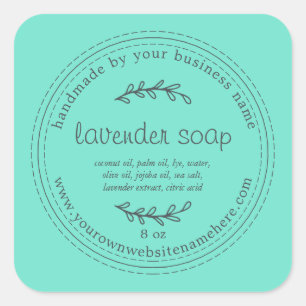 Rustic Handmade Lavender Soap Blue Square Sticker