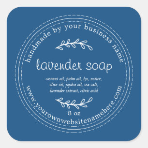 Rustic Handmade Lavender Soap Classic Blue Square Sticker