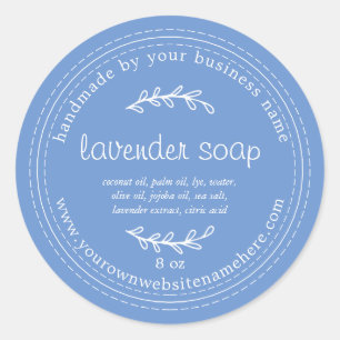 Rustic Handmade Lavender Soap Cornflower Blue Classic Round Sticker