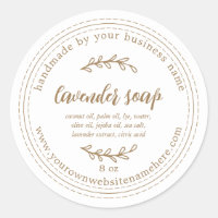 Rustic Handmade Lavender Soap Gold White