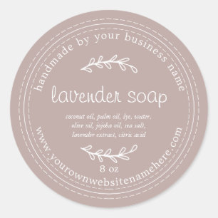 Rustic Handmade Lavender Soap Grey Classic Round Sticker